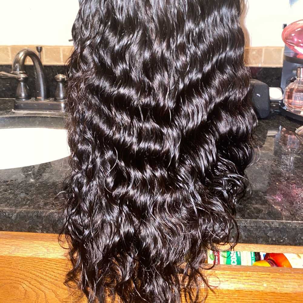 Brazilian body wave glueless closure wig
